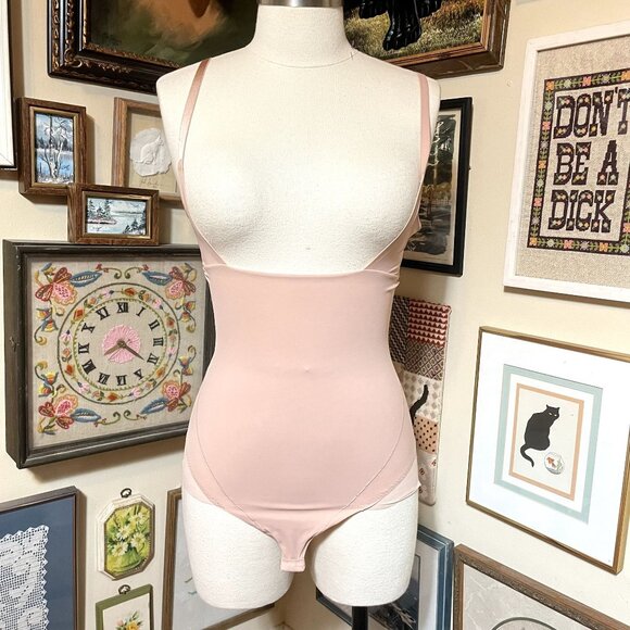 RED HOT by SPANX® Tan Open-Bust Snap-Crotch Panty Bodysuit Size L - Picture 3 of 6